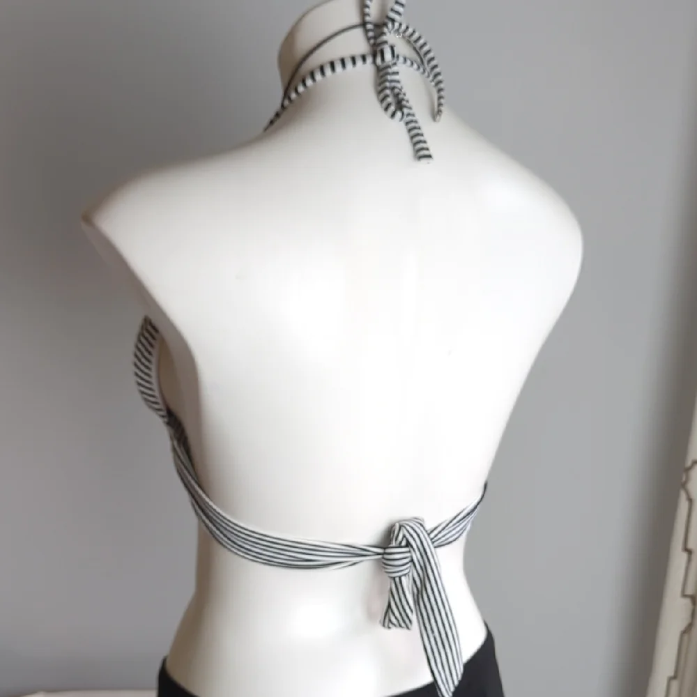 Victoria's Secret Black and White Striped Bikini Small - Picture 4 of 12
